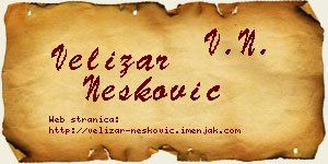 Velizar Nešković vizit kartica